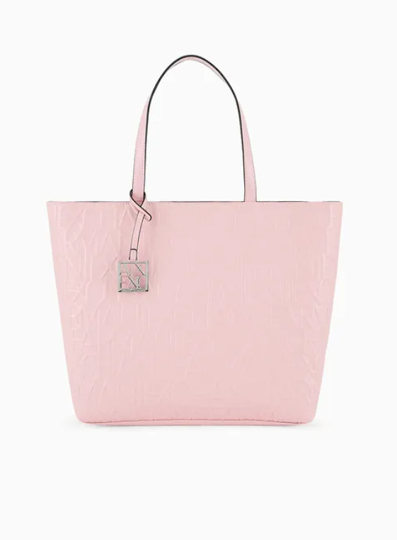 Bolso AX shopper cremallera y letras logo en relieve pink